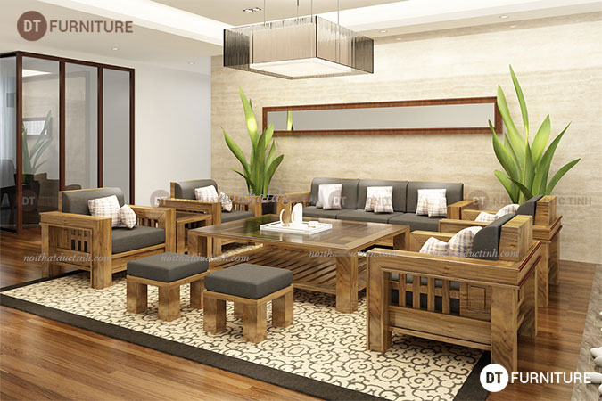 bàn ghế gỗ phòng khách đẹp sang trọng
